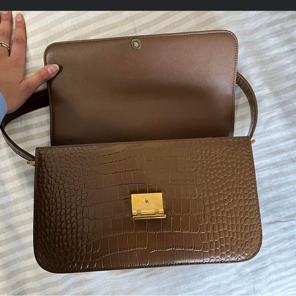 The Curated - The Classic Shoulder Bag - Chocolate Mock Print - Picture 3 of 4